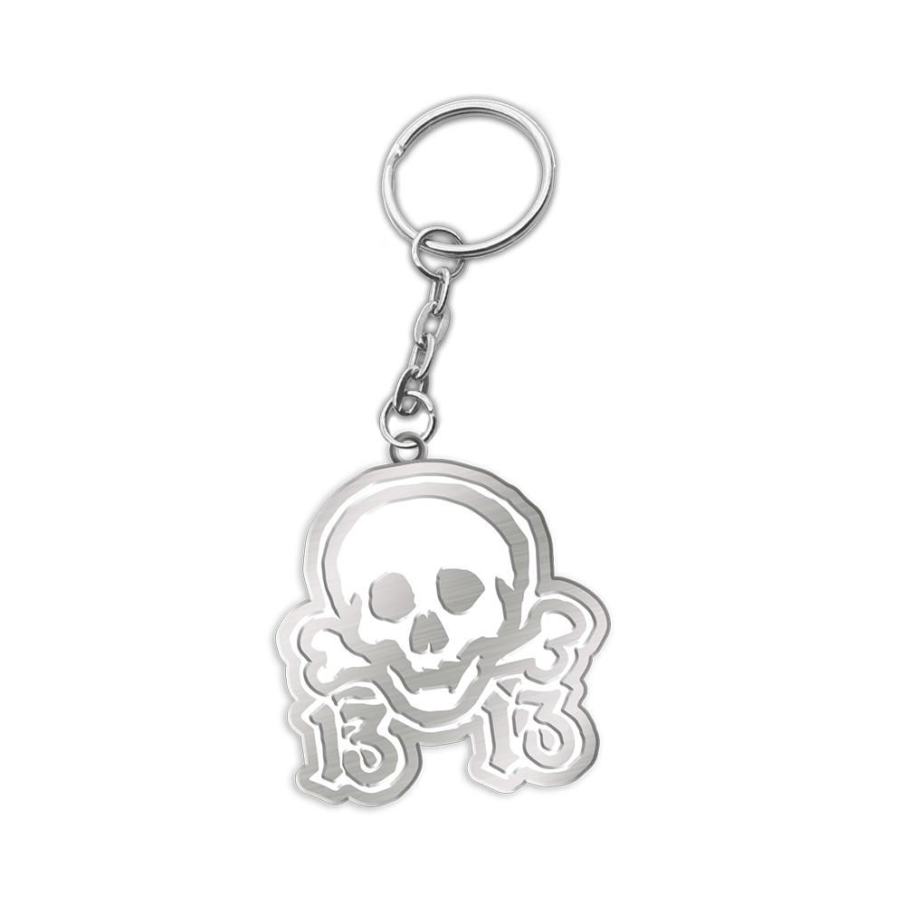 Keychain featuring a skull design with the numbers 13 underneath.